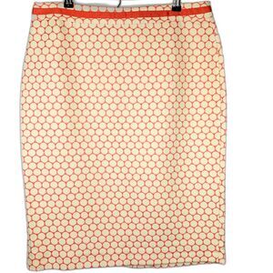 Women's Boden Geometric Print Pencil Skirt Size 12 Long Office Siren Boardroom